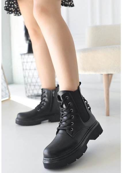 Bosel Harte Siyah Cilt Bağcıklı Bot indirimleri