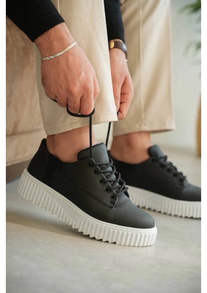 Lvsqvr KB-X516 Kuback Siyah Cilt Günlük Erkek Ayakkabı (Numara: 43)