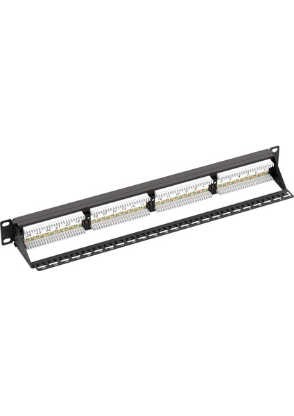 Ager AC-611-24E 8P8C,LSA,ALTIN Kontak 24 Port Cat6 Dolu 1u Zırhsız Patch Panel
