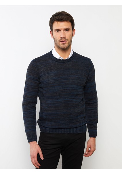 Yeni Sezon Bisiklet Yaka Uzun Kollu Desenli Erkek Triko Kazak