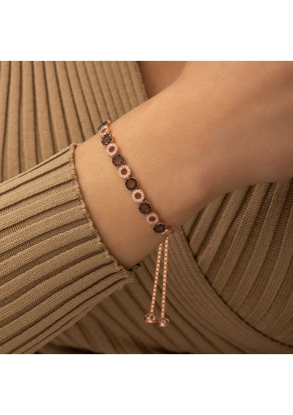 925 Ayar Gümüş Rose Halka Asansör Bileklik T4474 (770770) fiyatları