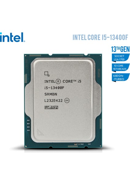Intel Raptor Lake I5-13400F 2.50GHZ 20MB 1700P Tray Işlemci fiyatları