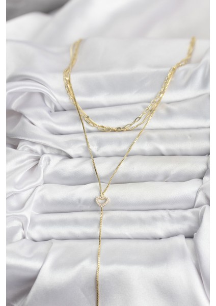 Pirinç Gold Renk Kalp Detaylı 3'lü Kombin Y Kadın Ke fiyatları