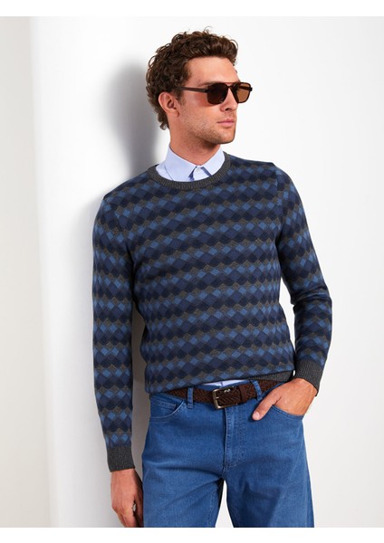 Yeni Sezon Bisiklet Yaka Uzun Kollu Ekose Erkek Triko Kazak modelleri