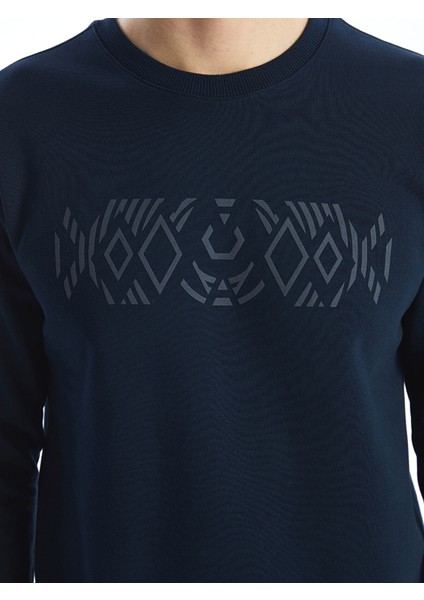 Yeni Sezon Bisiklet Yaka Baskılı Erkek Kalın Sweatshirt modelleri