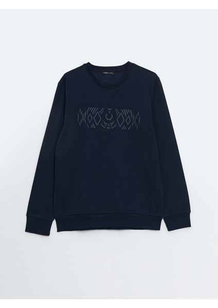 Yeni Sezon Bisiklet Yaka Baskılı Erkek Kalın Sweatshirt indirimleri