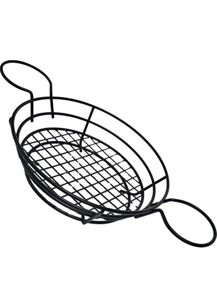 Tekli Yuvarlak Sos Bölmeli Sunum Sepeti – Ekmek, Patates ,hamburger ,atıştırmalıklar