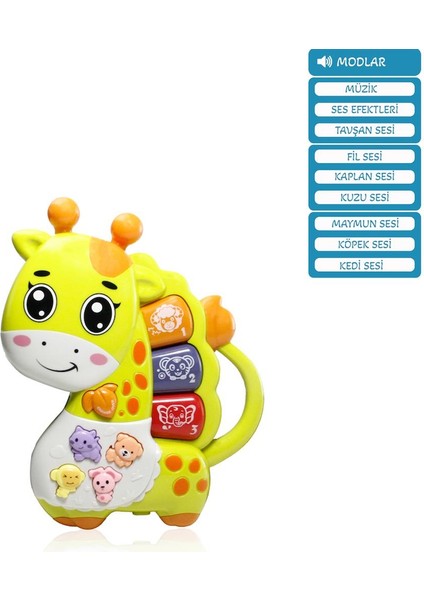 Oyuncak Işıklı ve Müzikli Zürafa Bebek VRD-JLG-855-69A