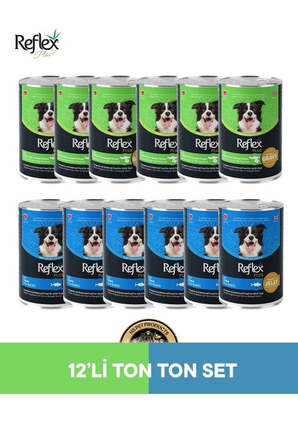 Plus Köpek Maması 12'li Ton Ton Set