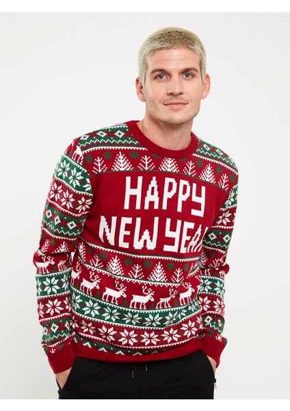 Yeni Sezon Bisiklet Yaka Uzun Kollu Yılbaşı Temalı Erkek Triko Kazak fırsatları