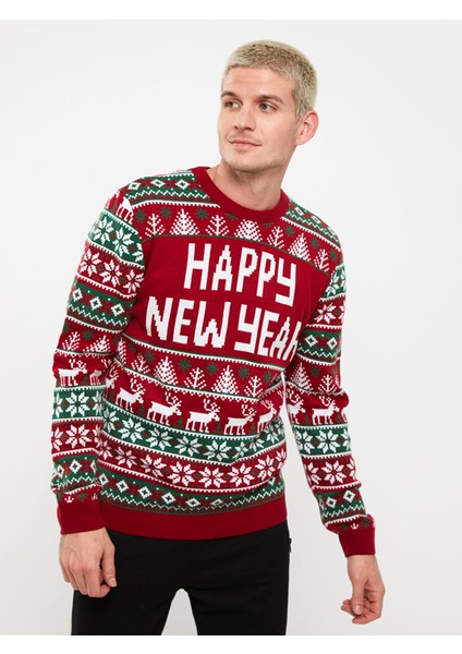 Yeni Sezon Bisiklet Yaka Uzun Kollu Yılbaşı Temalı Erkek Triko Kazak indirimleri