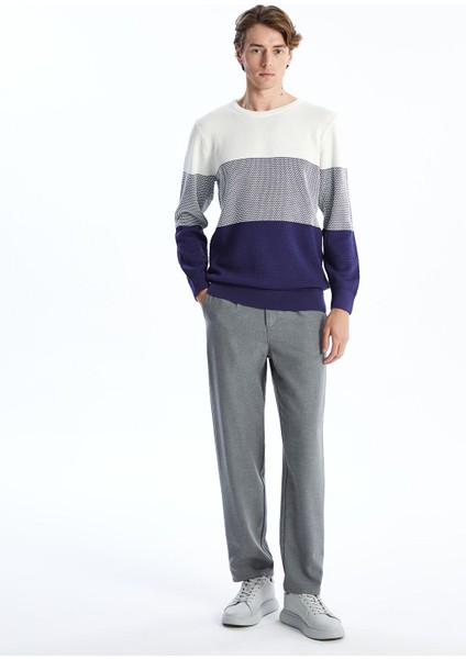 Yeni Sezon Bisiklet Yaka Uzun Kollu Renk Bloklu Erkek Triko Kazak fiyatları