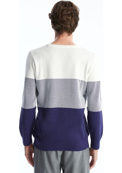 Yeni Sezon Bisiklet Yaka Uzun Kollu Renk Bloklu Erkek Triko Kazak fırsatları