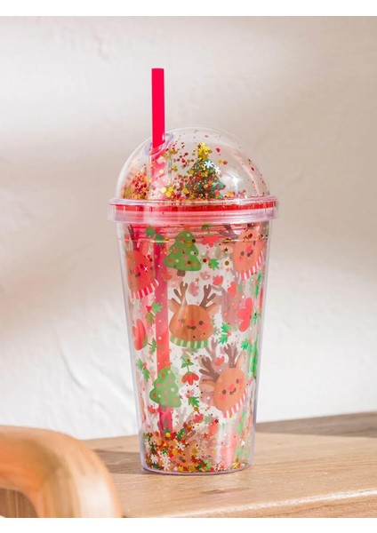 Baskılı Pipetli Meşrubat Bardağı 500 ml (W5)