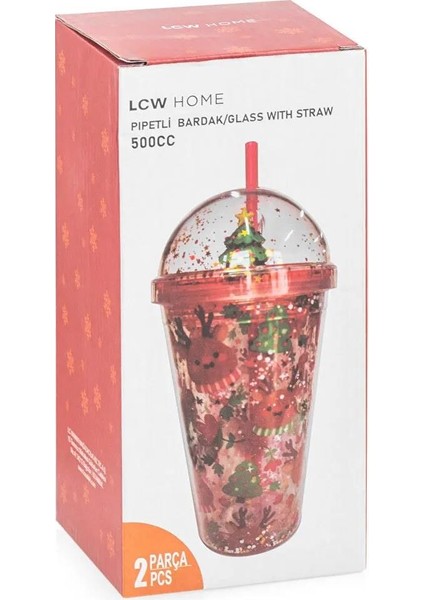 Baskılı Pipetli Meşrubat Bardağı 500 ml (W5) fırsatları