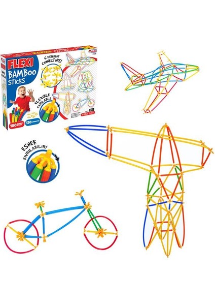 Oyuncak Flexı Bambu Çubuklar 300 Parça 03679