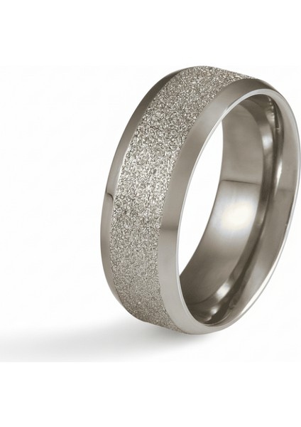 Gümüş Renk Zarif Tasarım 316L Kalite Paslanmaz Çelik Kadın Yüzük Alyans - 17 Ölçü