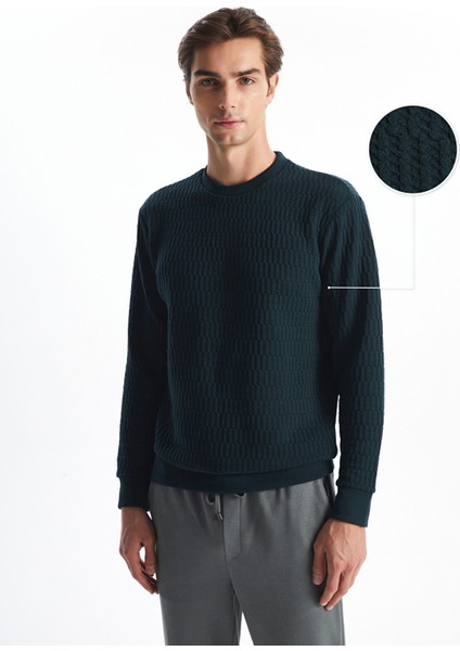 Yeni Sezon Bisiklet Yaka Uzun Kollu Erkek Sweatshirt