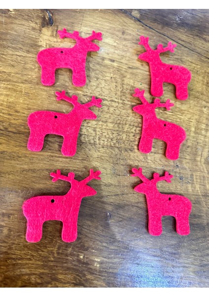 6 Adet Kırmızı Keçe Geyik Arma Seti 8x7 cm fiyatları