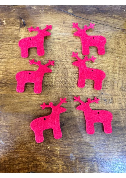 6 Adet Kırmızı Keçe Geyik Arma Seti 8x7 cm fırsatları