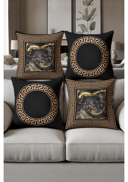 Dijital Baskılı Yumuşak Dokulu 4’lü Kırlent Kılıfı Takımı (43X43 Cm) KRL0011