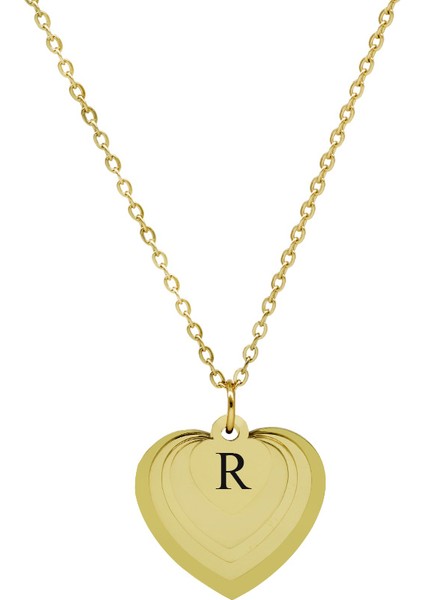 Altın Renk Kalp Tasarım Aile Temalı Kişiye Özel Çelik Kadın Kolye - En Fazla 5 Isim fırsatları