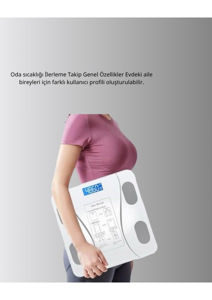 Lvsqvr Akıllı Bluetooth Tartı – 8 Farklı Ölçüm Verisi, Otomatik Kişi Tanıma fırsatları