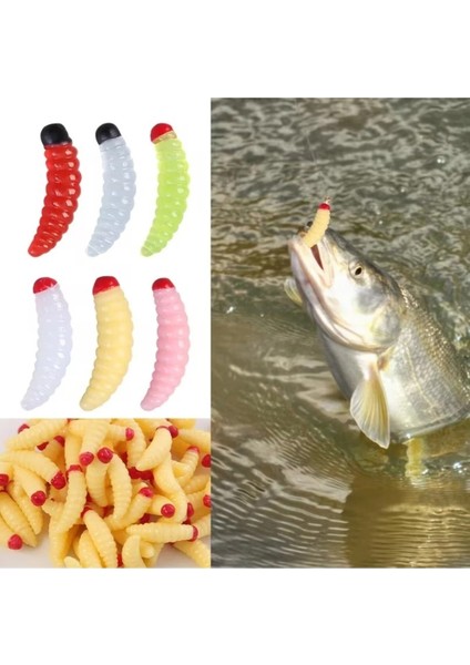 Gerçek Görünümlü Silikon Kurtçuk Yapay Balık Yemi 2cm 10 Adet fırsatları