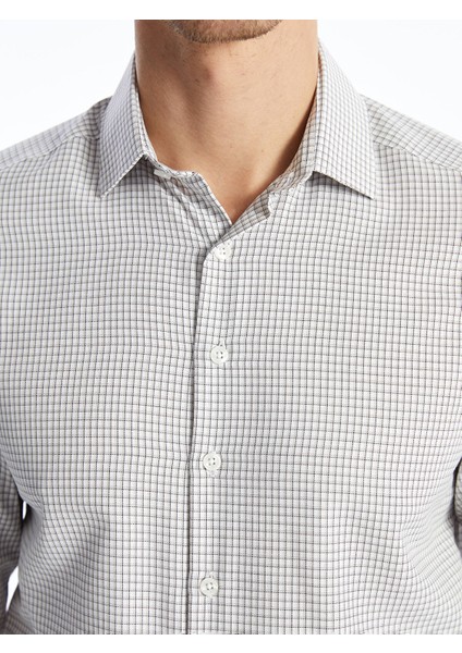 Yeni Sezon Slim Fit Uzun Kollu Ekose Gabardin Erkek Gömlek modelleri