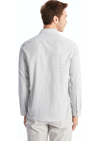 Yeni Sezon Slim Fit Uzun Kollu Ekose Gabardin Erkek Gömlek fırsatları