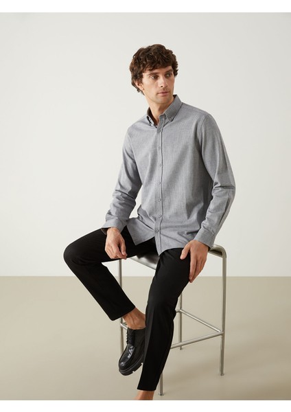 Yeni Sezon Slim Fit Uzun Kollu Poplin Erkek Gömlek