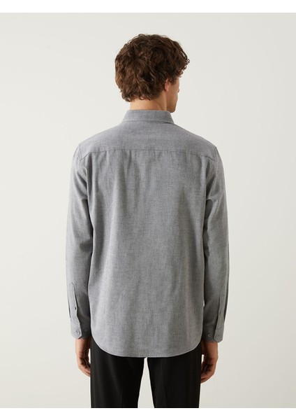 Yeni Sezon Slim Fit Uzun Kollu Poplin Erkek Gömlek fırsatları