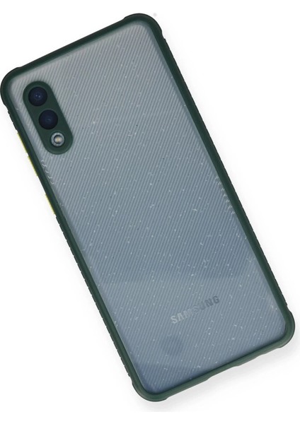 Samsung Galaxy A02 Kılıf Miami Şeffaf Silikon - Koyu Yeşil modelleri