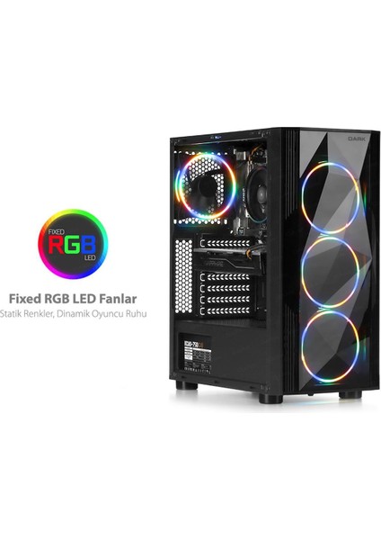 Diamond Pro 4X12CM Fan, 1x Usb3.0, 2x Usb2.0 Full Akrilik Oyuncu Kasası (Psu Yok)