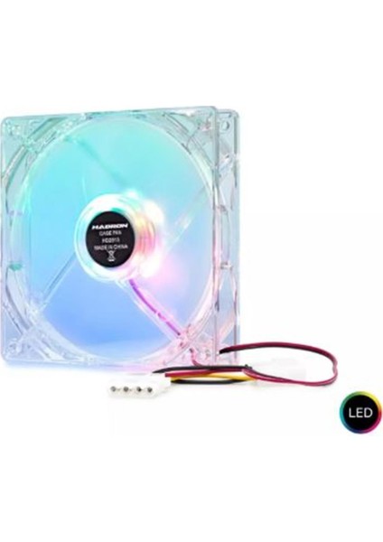 HDX1502 Kasa Fanı 4pin LED 12CM Transparent