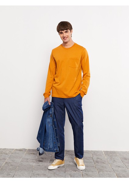 Yeni Sezon Bisiklet Yaka Uzun Kollu Erkek Sweatshirt