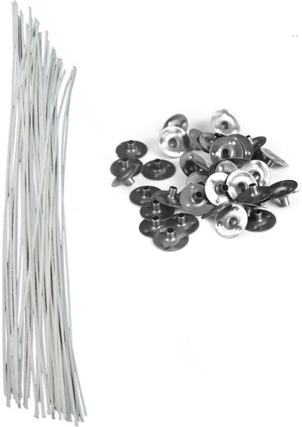 Mumlanmış Mum Fitili 10MT + 100 Adet Fitil Tutacağı Orjinal Mum Fitili Takım