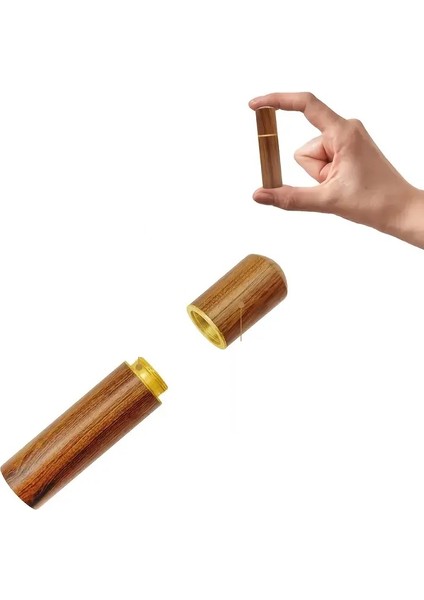 El Oyması Su Hava Geçirmez Doğal Meşe Ahşap Kürdan Hap Iğne Hazneli Mini Taşıyıcı fiyatları