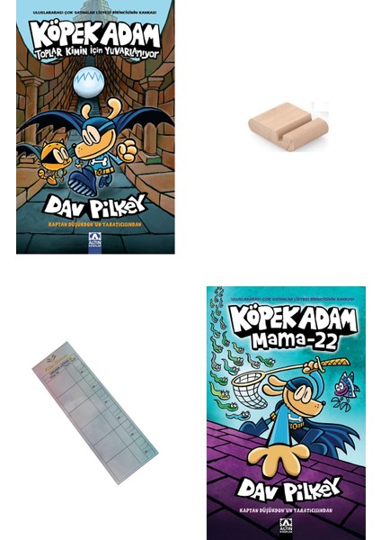 Köpek Adam 7 ve 8. Kitap/ Toplar Kimin Için Yuvarlanıyor / Mama 22 / 8-12 Yaş Hikaye +Tablet Tutucu