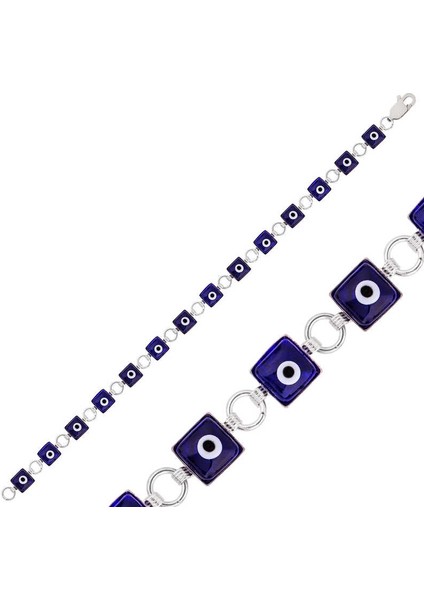 925 Ayar Gümüş Kare Nazar Bileklik BR0460550 (770770)