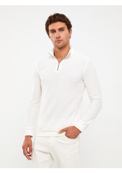 Yeni Sezon Dik Yaka Uzun Kollu Pike Erkek Sweatshirt