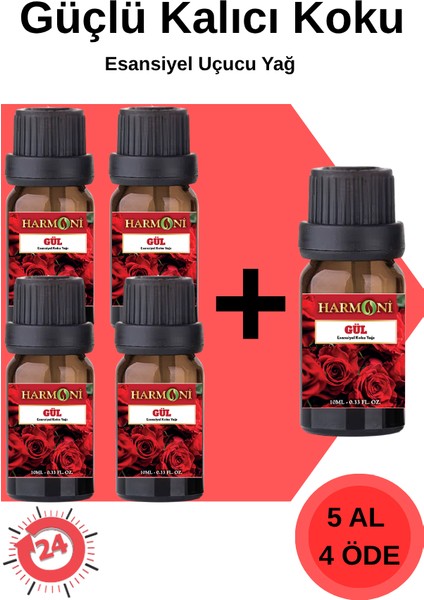 Gül Esansiyel Uçucu Koku 10ML Difüzör Esansı Buhurdanlık Yağı ve Oda Kokusu 5AL 4öde
