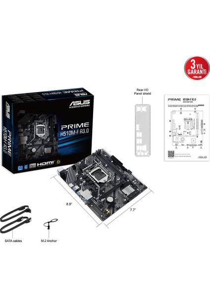 Asus Prıme H510M-F R3.0 H510 2xddr4 HDMI 1xglan 1xm.2 1200PIN Anakart indirimleri