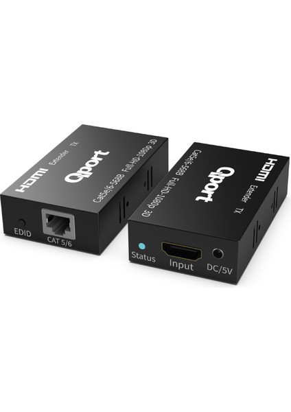 Qport Q-Hex3 Cat6 60MT (2li) HDMI Extender modelleri