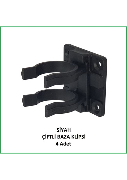 Baza Klipsi Çiftli 4 Adet Siyah