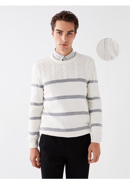 Yeni Sezon Bisiklet Yaka Uzun Kollu Çizgili Erkek Triko Kazak