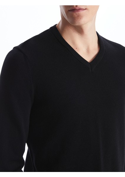 Yeni Sezon V Yaka Uzun Kollu Erkek Triko Kazak fırsatları