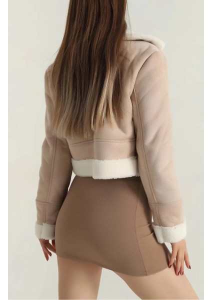 Lvsqvr Içi Kürklü Dışı Süet Kısa Kaban Bej T1186 (Beden: Xl) fiyatları