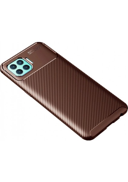 Ieg Oppo Reno 4 Lite Kılıf Auto Focus Karbon Kapak - Kahverengi fiyatları