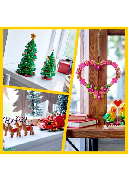 Yılbaşı Özel 3’lü Özel Set Paketi (Çam Ağacı + Noel Baba’nın Kızağı + Kalp Süsleme Seti) modelleri